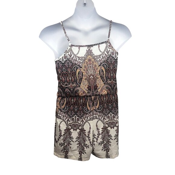 SHEIN VCAY Loose Summer Boho Romper Spaghetti Adjustable Straps XS Sz 2 New - Picture 2 of 9